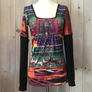 Save The Queen Mesh sleeve top
